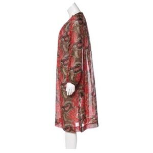 Raquel Allegra Silk Dress Paisley Print Casual Long Sleeve Tunic Mini Dress‎